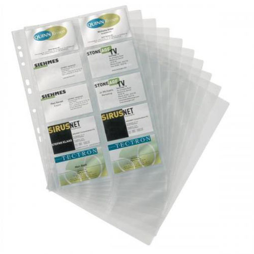 Picture of FILE BUSINESS CARD POCKETS A4  PACK OF 10 2X20